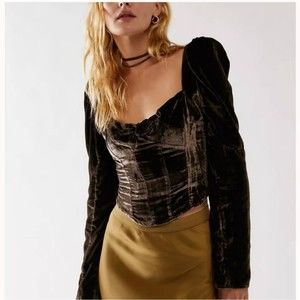 Free people bridgette velvet long sleeve top